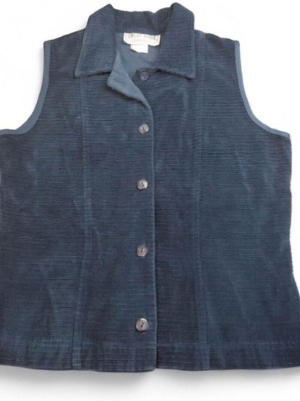 Eagle River Traders Blue Corduroy Vest Button Front Women’s Size 10 Boho Western - Picture 2 of 5